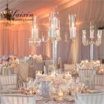 5 Arms Piece Crystal Glass Candelabra Tube Centerpieces Event Decoration 110CM