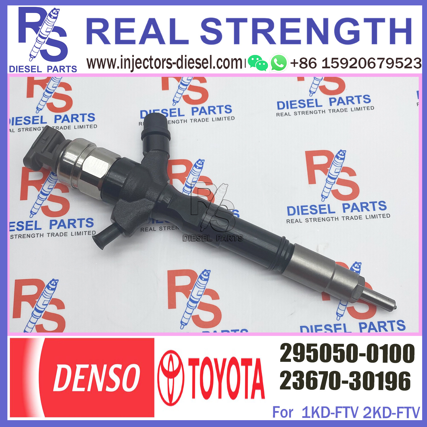 common rail injector 23670-39196 295050-0100 injector for TOYOTA 1KD-FTV KDH201 injector nozzle 23670-39196 295050-0100