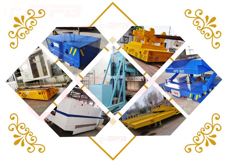 Steel Mill Handling Industrial Trolley Cart , 30T Electric Flatbed Cart