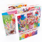 Custom paper shopping bags logo coated birthday present paper bag