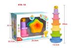 Educational Colorful Baby Stacking Toys With Flower Shape Plastic Cups