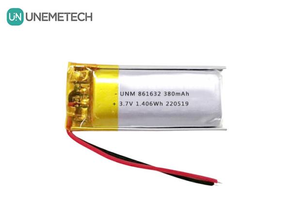 1S LiPo Batteries 3.7V 380mAh Rechargeable Li-polymer Battery 861632 for Table