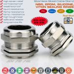 IP68 Version M40 Metric Watertight Cable Gland Stainless Steel (BS EN 1.4301/1