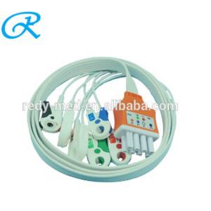 Wholesale Adult / Pediatric 5 Lead Ecg Cable , White AHA Nihon Kohden Ecg Cable from china suppliers