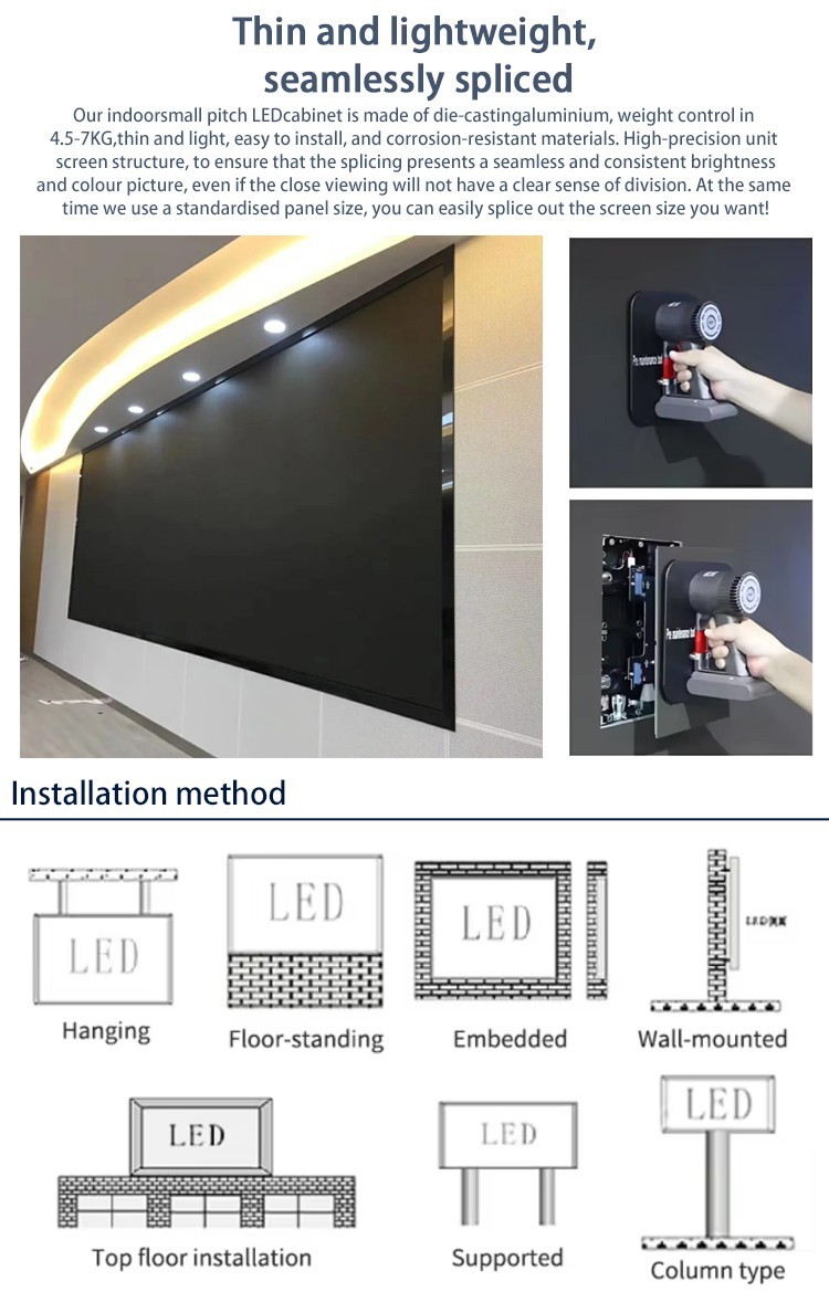 P1.25 P1.53 P1.6 Small Pixel Pitch LED Display 4k 8k Ultra Thin LED Display