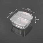 Disposable PET RPET 4/5/12oz Plastic Sauce Salad Container Clear Hinged Tamper