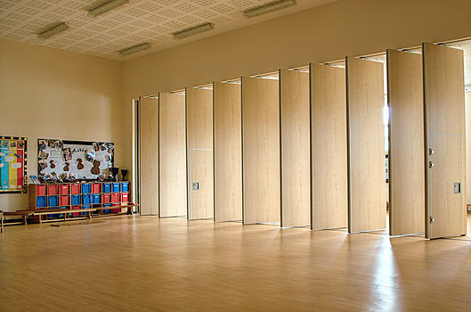 College Classroom Sliding Folding Partitions Panel Thickness 85mm