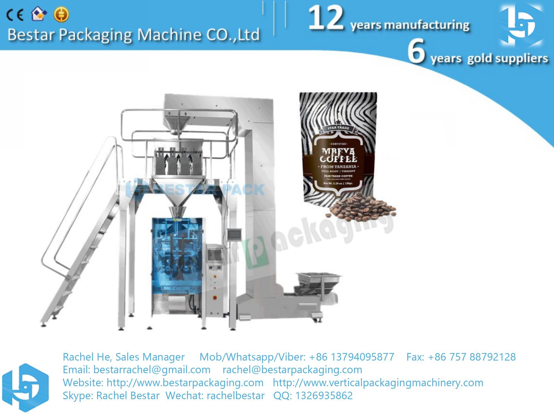 Multi-heads weigher packing machine pouch packaging for coffee beans