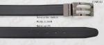 100-130cm Emboss Logo Mens Dress Belts Black Nickel Reversible Plate Buckle