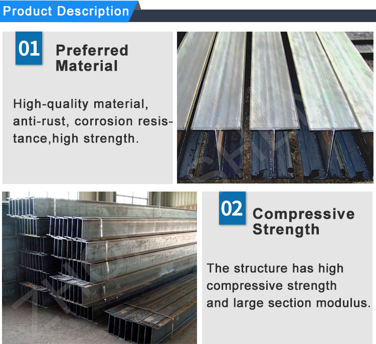 Q235/Q345/ST37-2/ST52/Q420/Q460/S235JR/S275JR/S355JR Steel Beams UC UB Standard Size Surface Black H Beam Steel H and I Beam