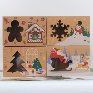 Wholesale Christmas style biodegradable paper food packaging box,PVC open Gift Biodergradable paper food packaging from china suppliers