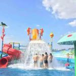 Colorful Aqua Playground Fiberglass Water Slide , Theme Park Equiment