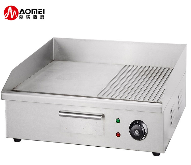 Electric Indoor Grill with Half Grooved Cooking Plate 550x425x225mm Household Product