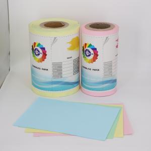 Wholesale Office Carbonless Ncr Paper Roll Non Carbon Coated Blue Printing Color 55GSM/50GSM/55GSM Carbonless from china suppliers