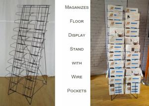 Wholesale Floding Black Metal Magazine Rack / 20 Pockets Wire Spinner Rack Display from china suppliers