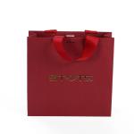 Red Spot UV 250gsm Paper Shopping Bag With Gold Foil Logo