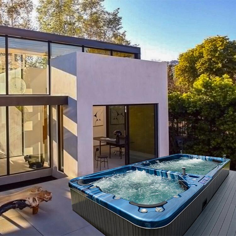 Luxury Endless Swimming Pool For Garden Massage Whirlpool Spa Tubs With Air Jets Jacuzzier Swim Bathtub For Outdoor
