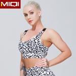 Sublimation Training Polyester Spandex Fleur Texture Printed Yoga Sports Bra