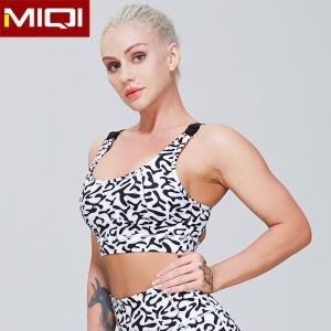 Wholesale Sublimation Training Polyester Spandex Fleur Texture Printed Yoga Sports Bra from china suppliers