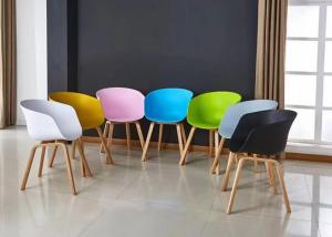 Wholesale Nordic Wooden Leg Plastic Chair PP Seat Plastic Dining Armchair from china suppliers