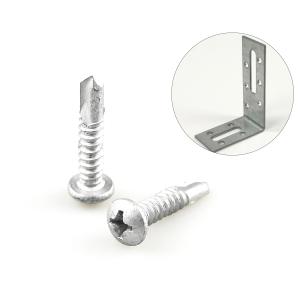 Wholesale Zinc Alloy Coated 5.5x25 Phillips Pan Head Bimetal Roofing Screw for Roof Corner Brace from china suppliers