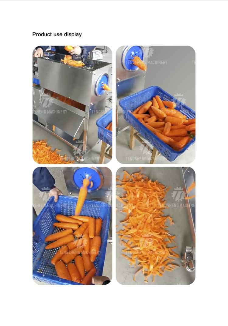Automatic Stainless Steel Carrot Peeling Machine 0.1kw Food Processing Line