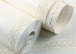 White Living Room Wallpaper / Modern Home Furnishing Wallpaper , Rustic Floral
