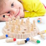 5.5cm Wooden Montessori Baby Toys Memory Matchstick Chess Game