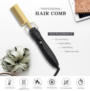 Wholesale Multifunctional Hair Curling Comb Flat Iron Hair Brush Digital Hair Straightener Brush from china suppliers