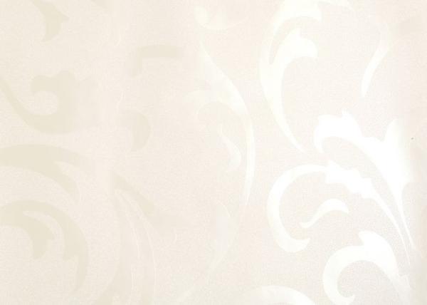 Removable Embossed Vinyl Wallpaper for Living Room , Creamy White Leaf Pattern