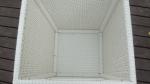 All Weather White PE Rattan Storage Box White Aluminum Frame