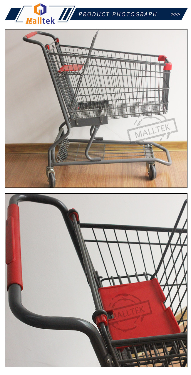 180L Heavy Duty American Supermarket Shopping Trolley Cart Customized 150KGS Load