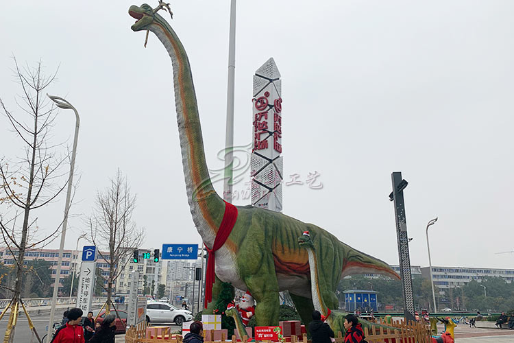 Shopping Mall Realistic Animatronic Dinosaur Brachiosaurus Custom Support