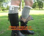 Fashion winter accessories knitted leg warmers crochet girls boot socks gaiter