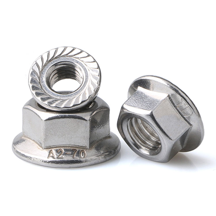 Polished Finish Flange Nut DIN6923 with Gasket Serrated Nut Anti Slip White Colored Zinc