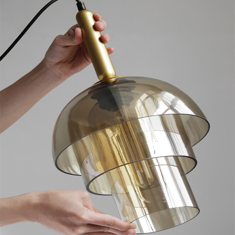 Industrial Style Restaurant Glass Pendant Lamp Vintage Art Champagne Glass Living Room Aisle Bar Light(WH-GP-104)