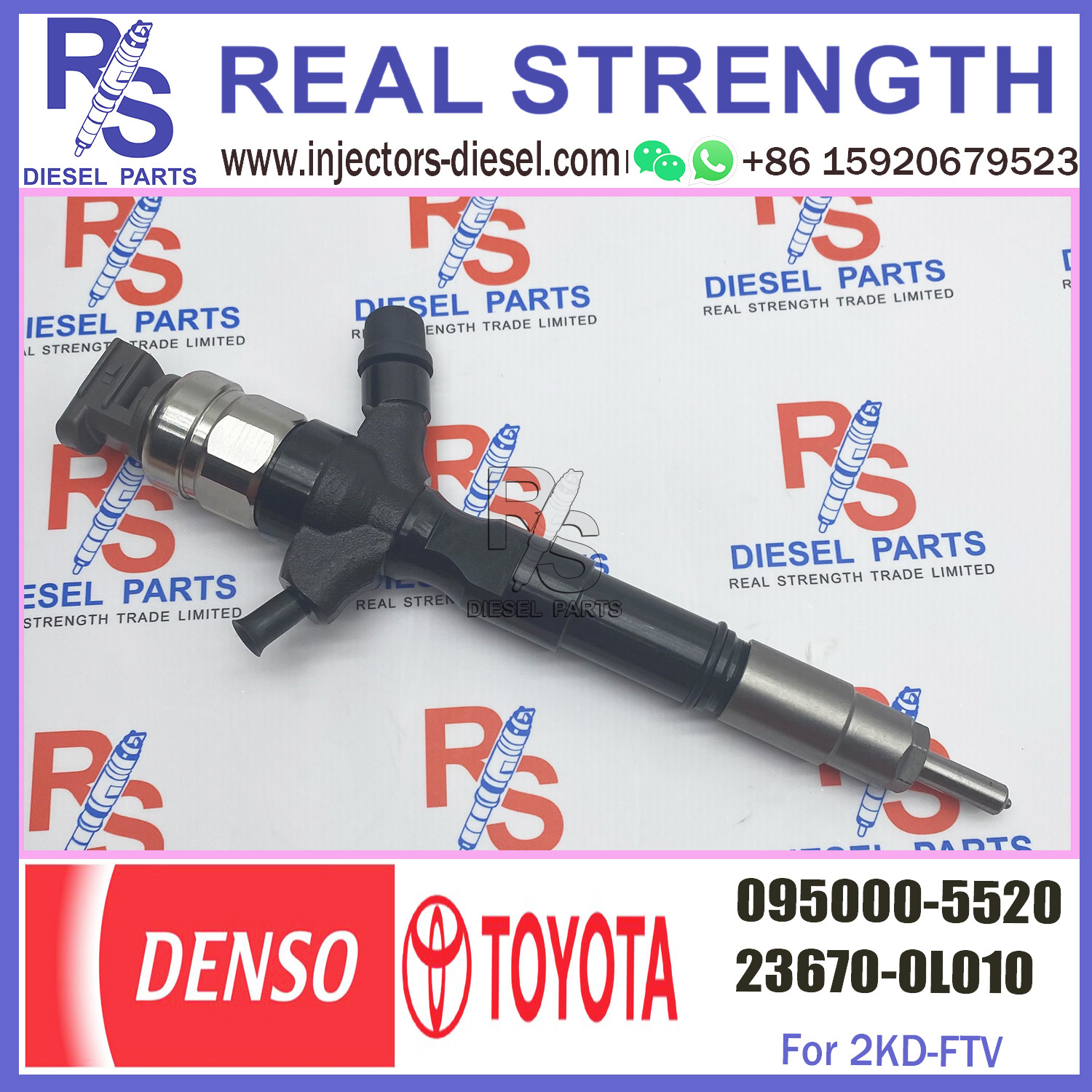 Diesel Common Rail Fuel Injector 095000-5520 For TOYO-TA HILUX 2KD-FTV 23670-0L010