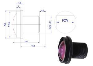 Wholesale 190 Wide Degree Fisheye Camera Lens , ROHS Fish Eye Mini Camera Lens from china suppliers