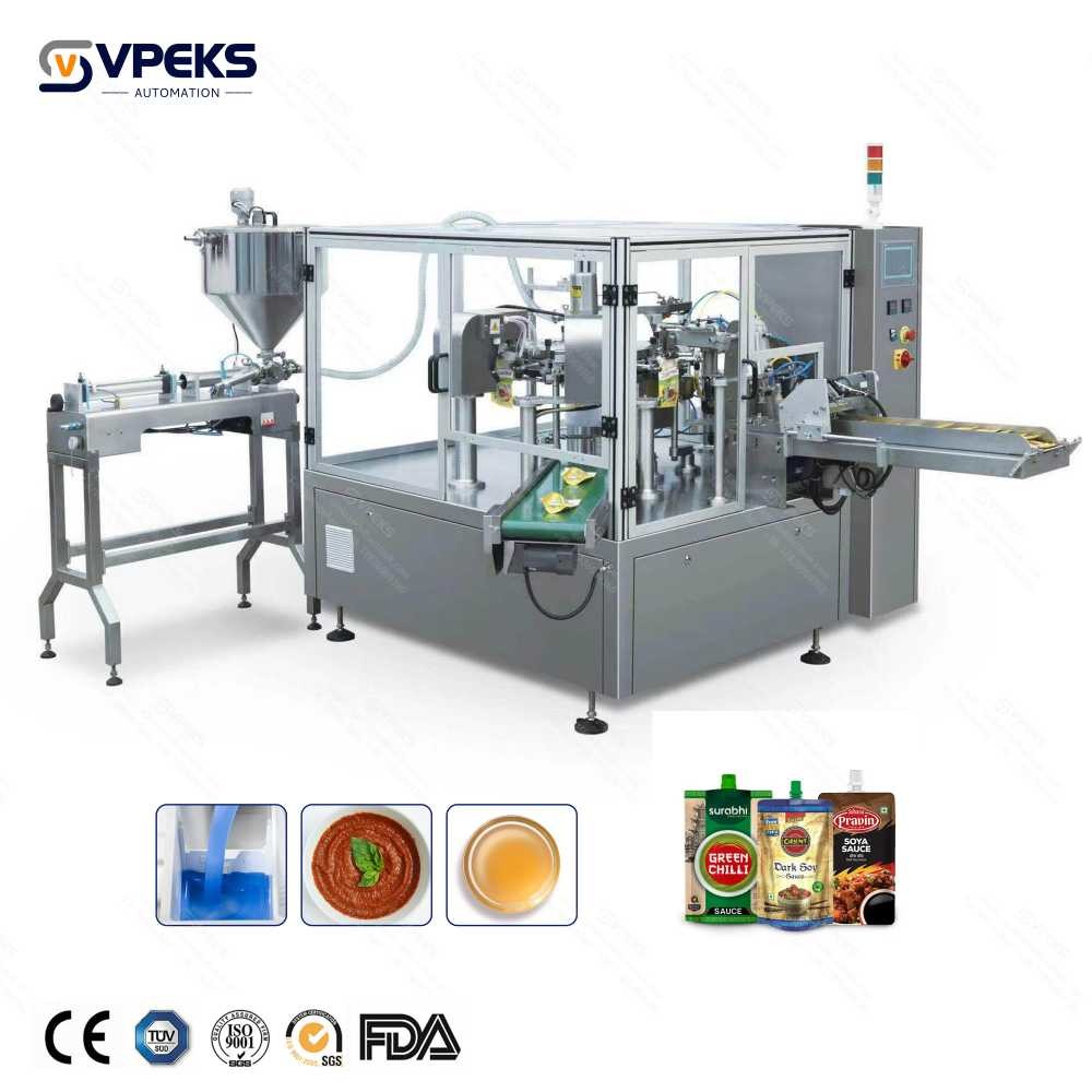 25-60 Bag/Min Automatic Pouch Filling Machine 10-1500g