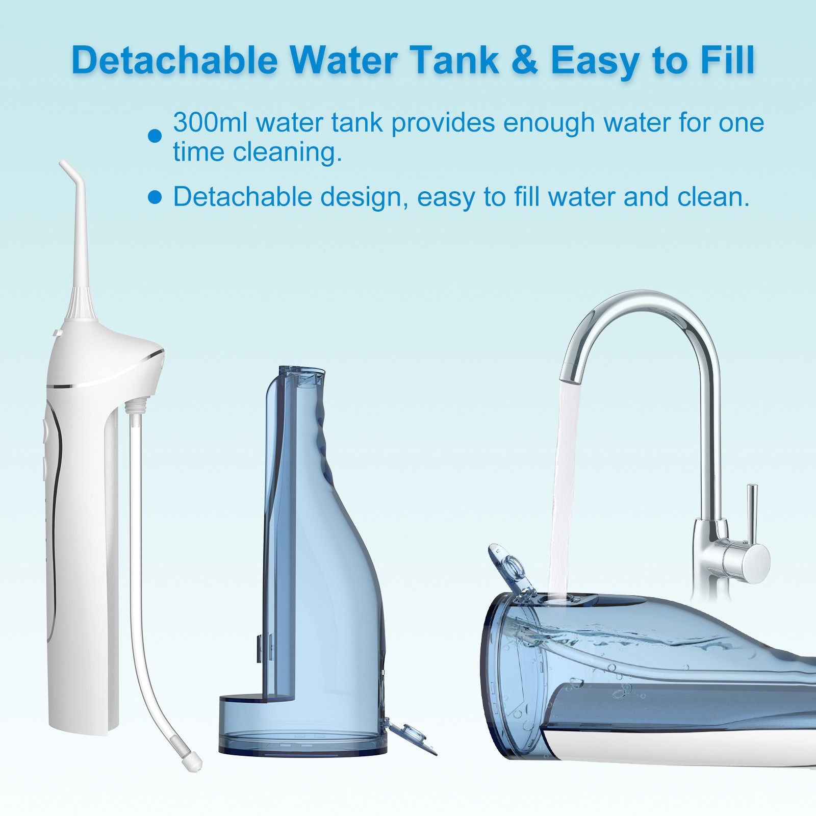 Plastic ABS DIY Electric Cordless Water Flosser IPX7 Waterproof for Teeth Cleaning