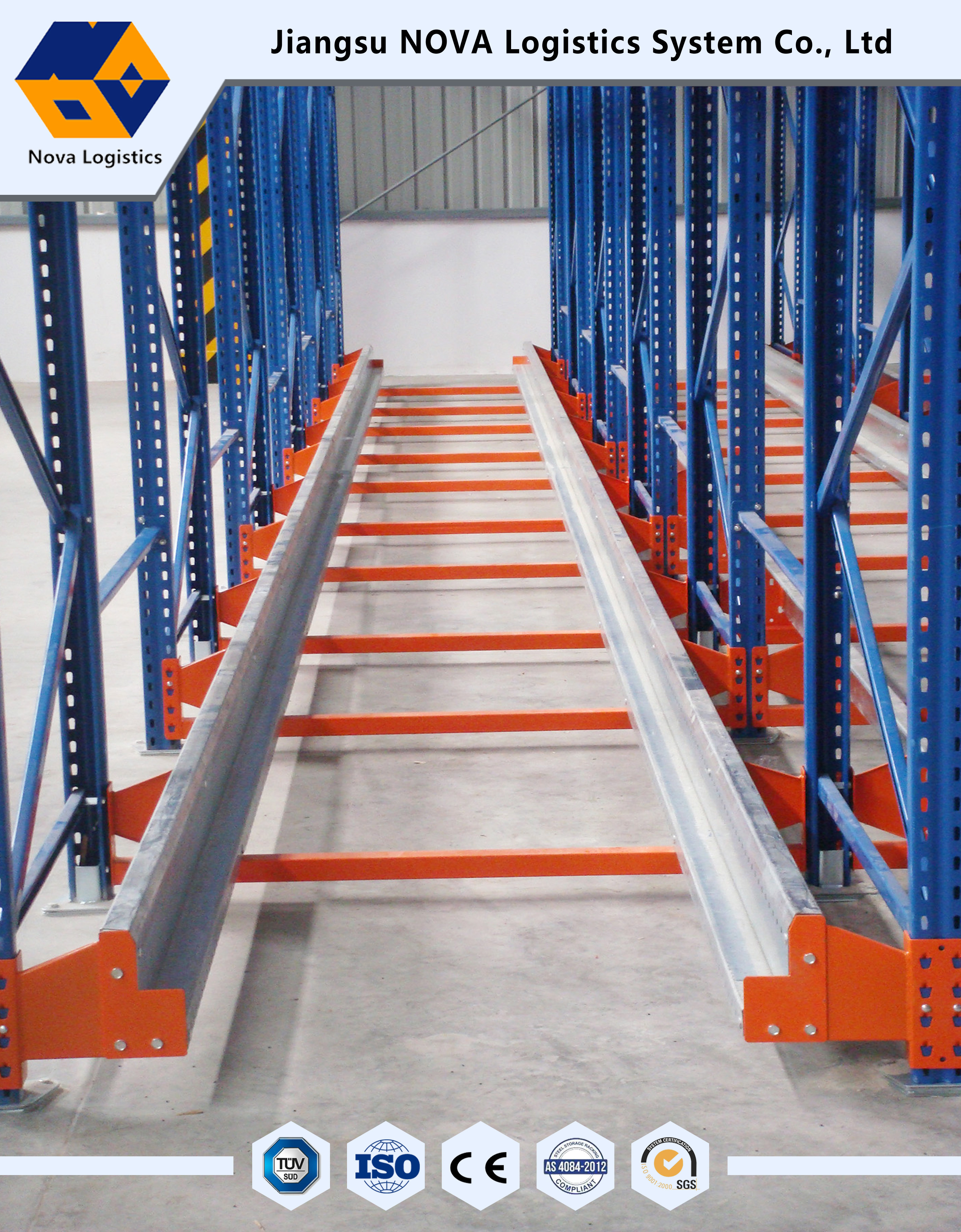 High Density Jiangsu NOVA Selective Heavy Duty Shuttle Metal Pallet Racks