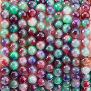 Wholesale Darker Green Flower Agate Crystal Stone Smooth Loose Bead For Handmade Bead Jewelry Making from china suppliers