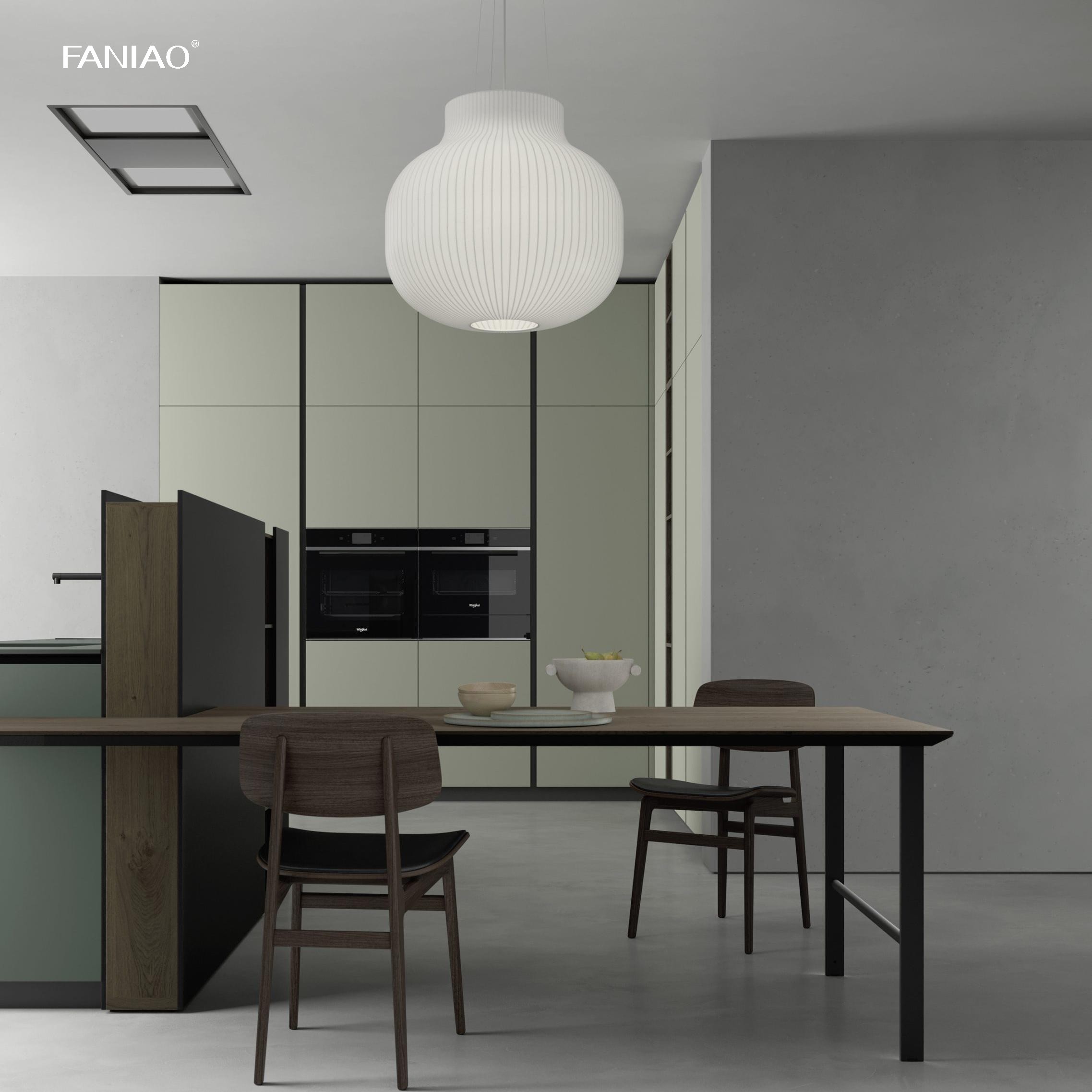 Modern Designs Style Built In Customized Full Home Furniture Cuisine Complet Green Melamine Kitchen Cabinet With Islands
