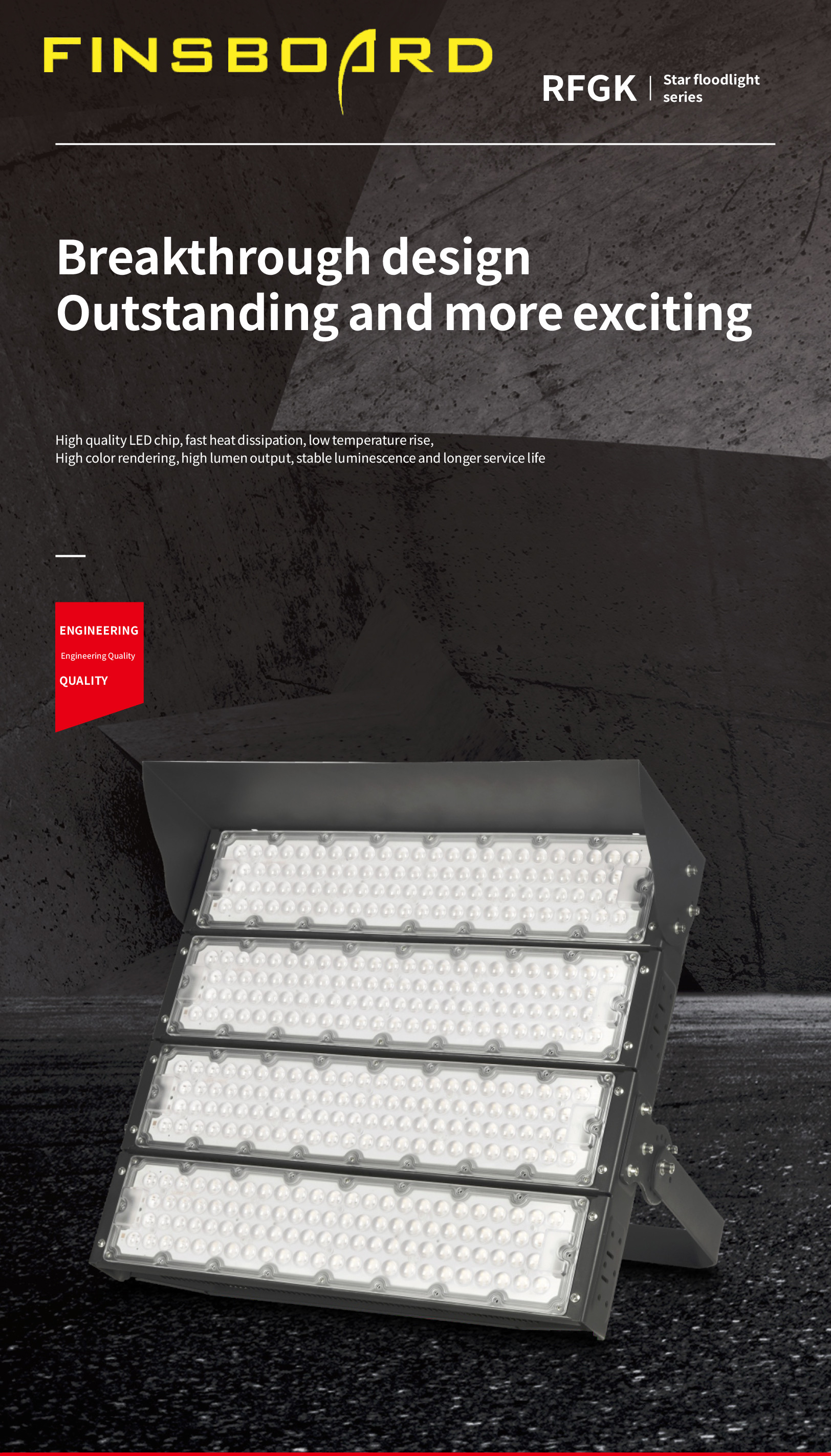 Custom 130lm 1000 Watt Led Stadium Lights For Arena Field 3 Modules