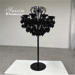 Glass Candelabra Black Wedding Candle Holder For Event Centerpieces