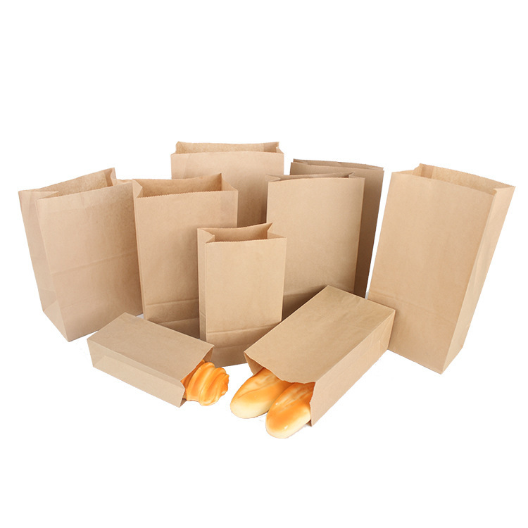 Flower Store Bulk Paper Sacks Brown Kraft Paper Bags With Ribbon Handle