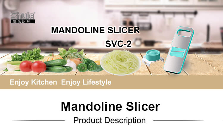Manual Household Hand Held Vegetable Mandoline Slicer With Stainless Steel Blades