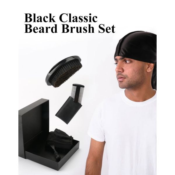 Beard Care Set Kit Wooden Bearded Brush Comb Five-piece Beard Grooming Kit for Men