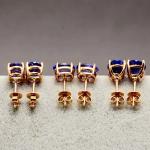 18K Rose Gold Oval Tanzanite Gem Stud Earrings for Women Wedding Jewelry (