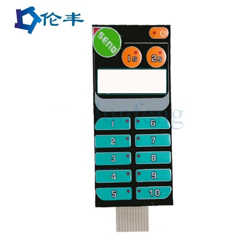 PET Tactile Membrane Keyboard Switch Industrial Control Glossy Surface